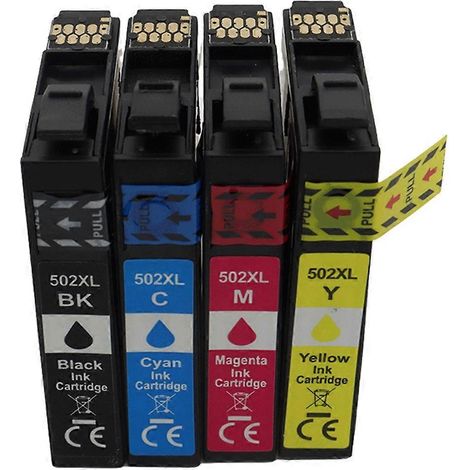 Cartouche d'encre pleine T502XL 502 502XL avec puce, compatible avec les imprimantes Epson XP5100, XP5105, WF2860 et WF2865 (rechargeable). (1/5)