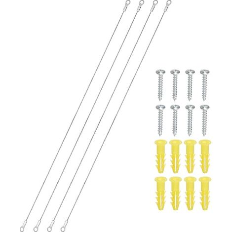 Attache Porte De Cabinet 50cm, Lot De 4 Câble Limiteur D'Ouverture D'Angle Pour Charnière En Acier Inoxydable Diamètre 1.5mm Avec Vis De Fixation Pour Limiter L'Ouverture (1/5)