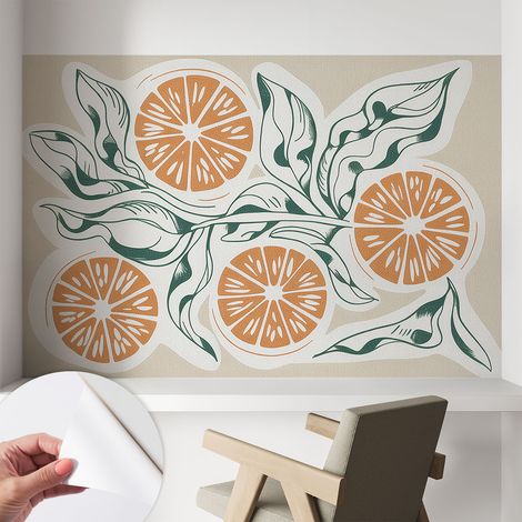 Fototapete Selbstklebend - Wanddekoration - Wandfolie - 3D Tapete Wand - Wohnungsdeko Fruchtmuster 104x70 cm