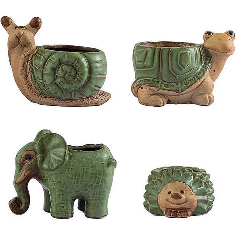 Petit Succulent pot avec Drainage céramique Animal pot intérieur plante mignon Cactus Bonsai pot pour maison décoration (1/5)