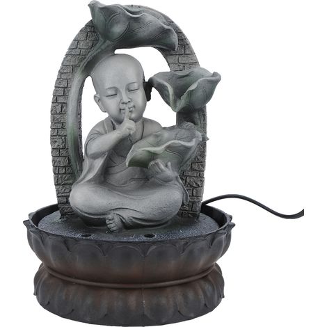 Fontaine de table en résine LED avec motif Bouddha et cascade, décoration intérieure relaxante pour la maison ou le bureau, prise US 110V 16059 (1/5)