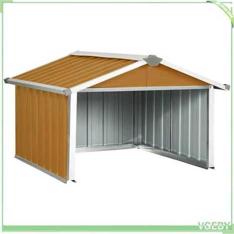 Abri pour robot tondeuse - FAFEICY - 150910 - Acier galvanisé - 92x97x63 cm - Marron (aspect bois) (1/5)