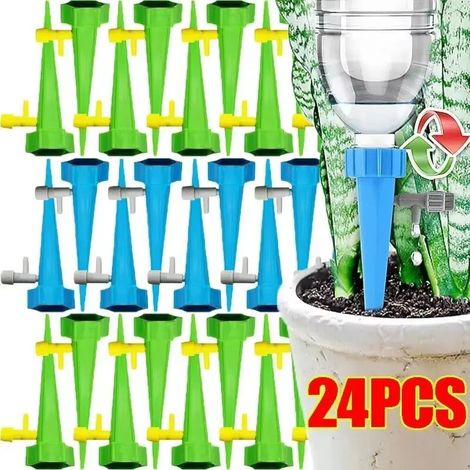 (12 pièces vertes) Kits d'arrosage automatique, arroseurs goutte à goutte, système d'arrosage automatique pour plantes d'intérieur, accessoires de jardin créatifs
