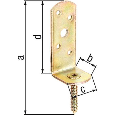 Equerre pour cloture forme L 115x31,5, jaune galva