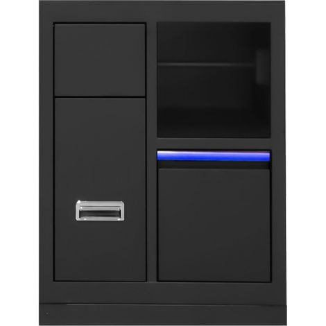 JBM 16493 Mobile 3 cassetti con supporto bobina di carta per officina - Blu