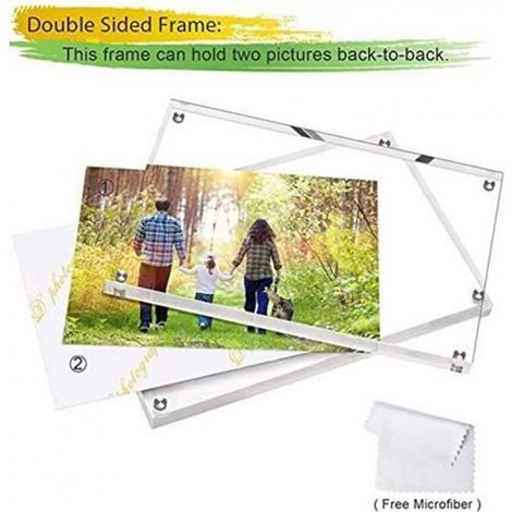 Cadre Photo - Acrylique - 15 x 20 cm - Double Face - Transparent - 1 Pièce (1/4)