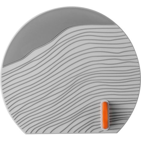 Bouchon de drain plat avec design vagues gris clair en PVC et silicone, aspirateur intégré pour retenir les cheveux, protège-douche universel 14x16cm (1/5)