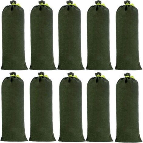 Set di 10 sacchi di sabbia in tela per barriere antialluvione, design migliorato, resistenti al colore, per il drenaggio in garage, negozi, scuole, stazioni ferroviarie, edifici, fabbriche, ecc. (1/4)