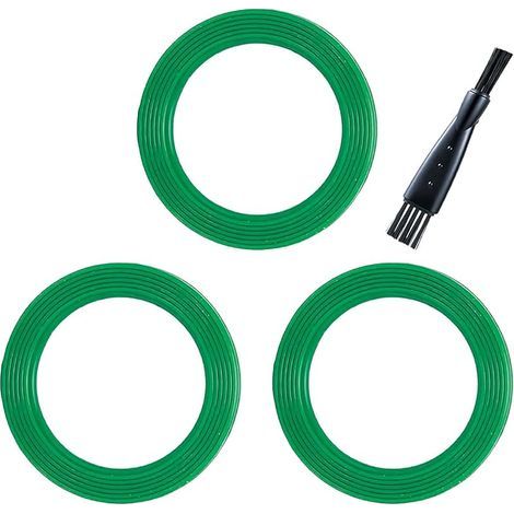 3 anelli di tenuta per lame TM5/TM6, anelli di tenuta per lame del mixer Vorwerk Thermomix TM5 TM6, guarnizioni in silicone (verdi con spazzolina per la pulizia) (1/3)