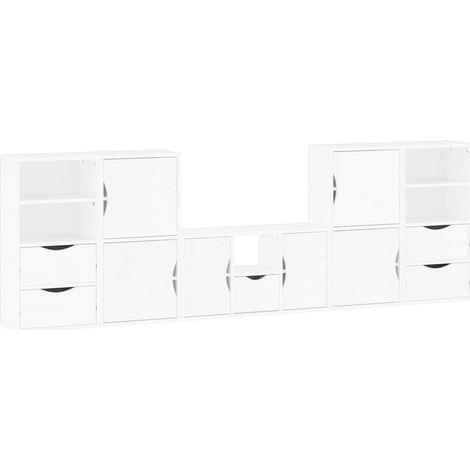 vidaXL Muebles de TV 5 uds. con almacenaje "ODDA" blanco madera pino (1/2)