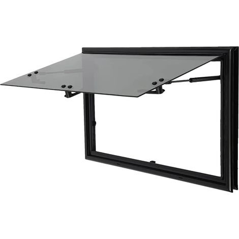 Ventana para autocaravana, mosquitera integrada, mecanismo de cierre multiposición, color negro. (1/2)