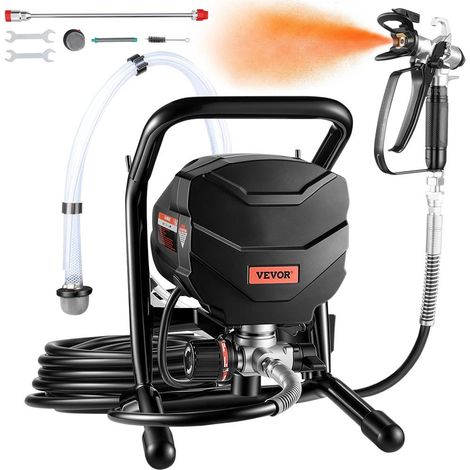Kit tuyau 7,6 m et tige, pulvérisateur de peinture sans air sur pied pour travaux intérieur et extérieur, 650 W 3000 PSI (1/5)