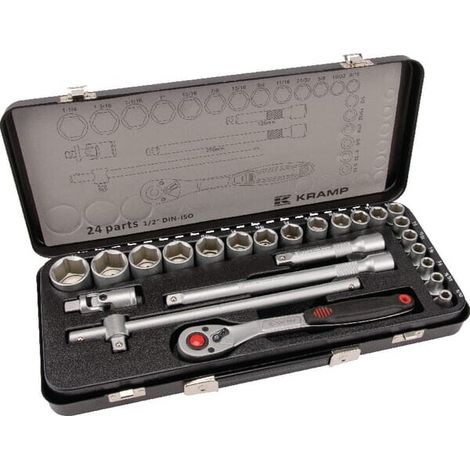 Juego de llaves de vaso de 1/2" en estuche 24 piezas UNIVERSAL 1804924024IKR (1/3)