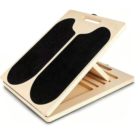 Irovami Planche inclinée 3 en 1 – Bois, équilibre 360° – Idéal pour mollets, chevilles, fitness (1/5)