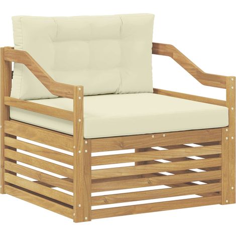 Maison Exclusive - Outdoor-Sofa Weiß und Creme