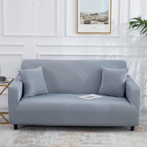 Housse de Canapé 2 Place 145-185cm Couverture Canapé avec Accoudoirs Moderne Couvre Canapé Elastique Universelle Revêtement de Canapé Housse de Protection Gris clair (1/4)