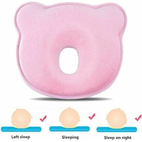 Oreiller orthopédique pour bébé contre la tête plate et la déformation de la tête 24223cm,rose (1/3)