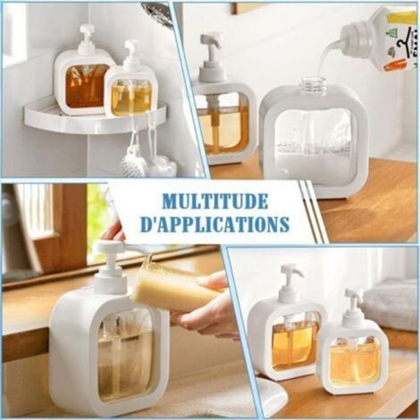 2 distributeurs savon 300 ml – flacon pompe vide (1/4)