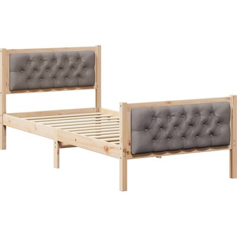 Maison Exclusive - Estructura de cama Taupé 90 x 200 cm Madera de (1/5)