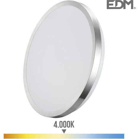 Super lampada da superficie LED 12w 1160lm 4000k ø26x4.5cm struttura cromata EDM