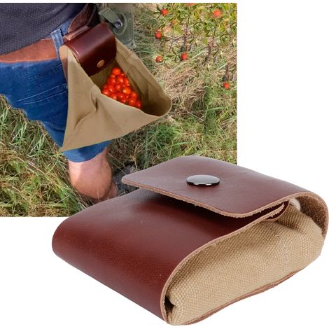 Sac de cueillette de fruits en toile pour jardin, sac de rangement pour le camping, pochette à outils à porter à la taille, kaki (1/5)