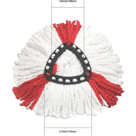 Set di 4 testine per mocio SUPERFA compatibili con la testina di ricambio Vileda 2 in 1 Turbo Mop, in microfibra, rosse e bianche. (1/4)