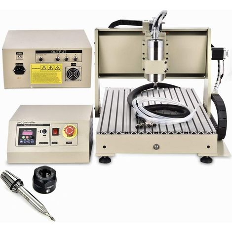 Senderpick – Fraiseuse CNC 3 axes 6040 USB 1500W – Refroidissement à eau – Précision 0,03 mm – Vitesse jusqu'à 24000 tr/min (1/4)