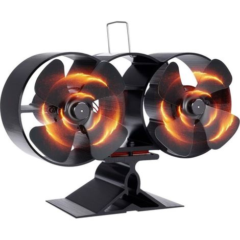 Ventilateur Poele à bois Double Moteur à Double Tête,Démarrage à Basse Température, Ventilateur de Poêle à bois Respectueux de l'environnement et à Faible Bruit,pour Poêle à Bois/Cheminée (1/5)