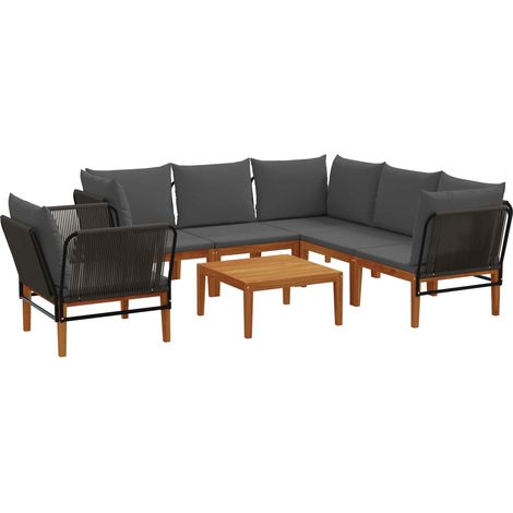 Maison Exclusive - 7 stk. Massives Akazienholz & Seil Natur (1/5)