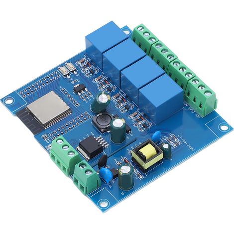 Module relais 4 canaux ESP32 WiFi Bluetooth, carte de développement programmable réinitialisable, capteur sans fil pour IoT, domotique et projets DIY, avec microcontrôleur intégré, alimentation 5V, co (1/5)