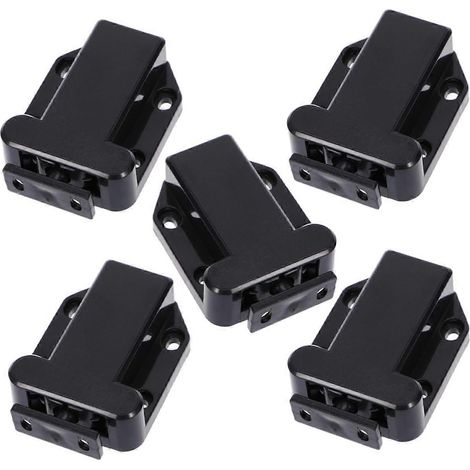 Ensemble de 5 loquets à ouverture par simple pression, verrous à rebond à fermeture automatique pour placards et tiroirs de cuisine (1/5)
