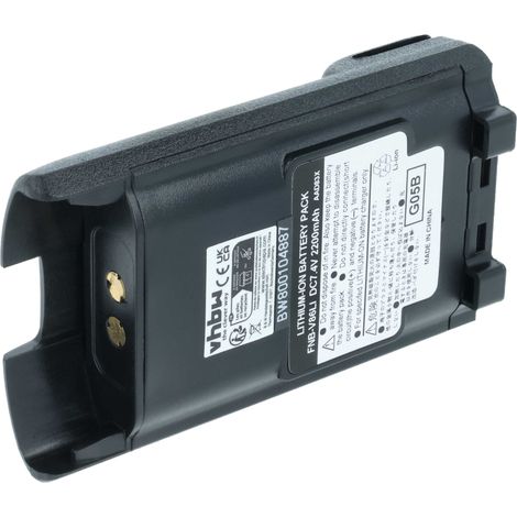 vhbw Akku kompatibel mit Vertex Yaesu VX-920, VX-900, VX-829, VX-824, VX-821, VX-820, VX-600 Funkgerät, Walkie Talkie (2200 mAh, 7,4 V, Li-Ion)