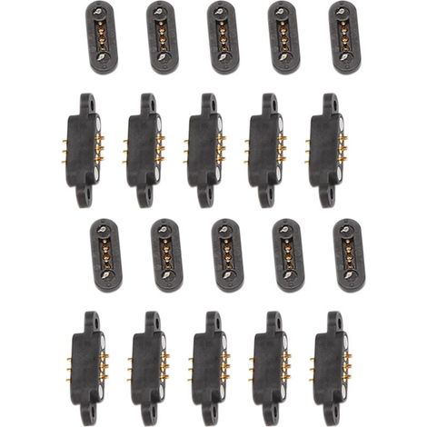 10 paia di connettori Pogo magnetici a 3 posizioni con magneti a molla, passo 2-3 mm e fori passanti (1/4)