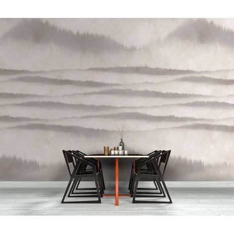 Papier peint panoramique beige et gris tendance | Tapisserie panoramique scandinave pour chambre | Papier peint panoramique élégant - 270 x 500 cm (5 pièces) (1/5)