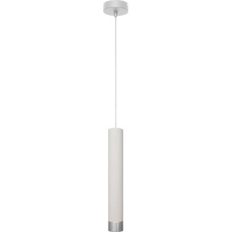 Helam TUBA Slim Suspension Plafonnier Blanc, Chrome 10cm