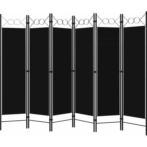 Paravent Cloison de séparation 6 panneaux, Pour Jardin, Balcon, Terrasse Noir 240x180 cm OIB5916E (1/5)