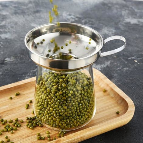 Lot de 3 entonnoirs à confiture avec passoire, inox, pour bocaux à large ouverture et standard (1/4)