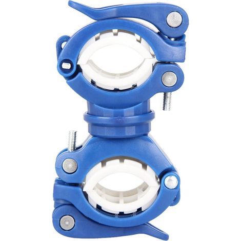 (Blu) Supporti per luci da bicicletta Clip per torcia anteriore Supporti per luce anteriore Clip da alpinismo Accessori per mountain bike Attrezzatura per ciclismo (1/4)