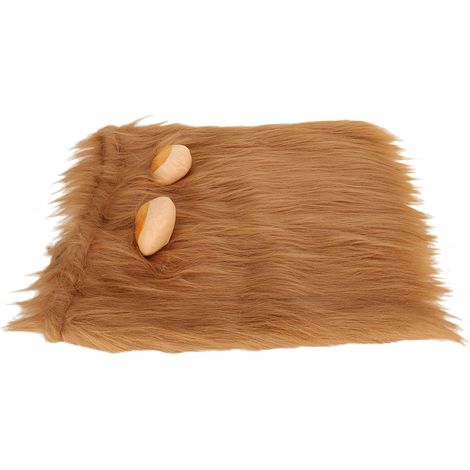 Perruque crinière de lion pour chien, déguisement d'Halloween, marron clair, taille L (1/5)