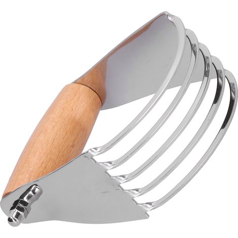 Teigmischer und Teigschneider aus Edelstahl, professioneller Gebäckschneider mit robusten Klingen, Farbe: Holz (1/5)