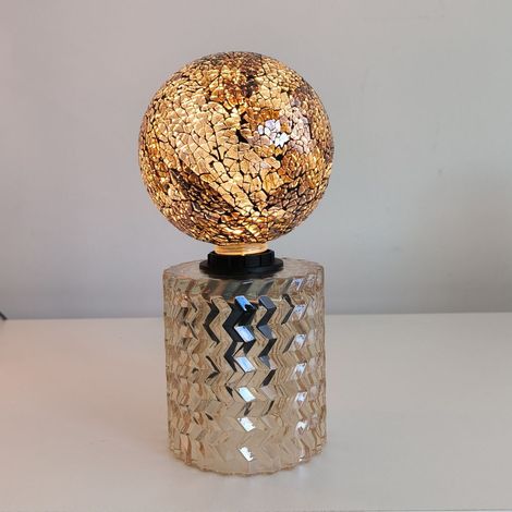 Ampolla LED decorativa E27 4 W 1800 K, globo Tiffany dorato