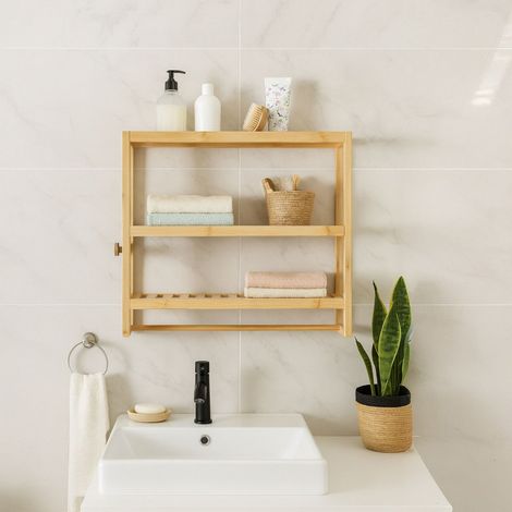 Badezimmer wandregal mit handtuchhalter und haken