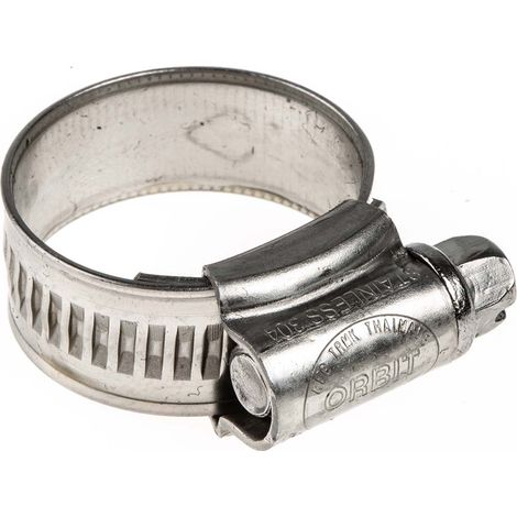 Collier de serrage pour tuyau, avec Vis sans fin, Vis hexagonale, Acier Inoxydable, 18 25mm ( Prix pour Sachet de 5 ) (1/3)