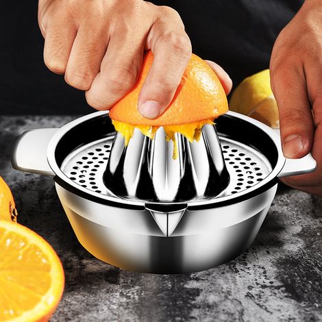 Manual Lemon Squeezer -250ML Stainless Steel Citrus Squeezer - Silver Manual Orange Squeezer - with