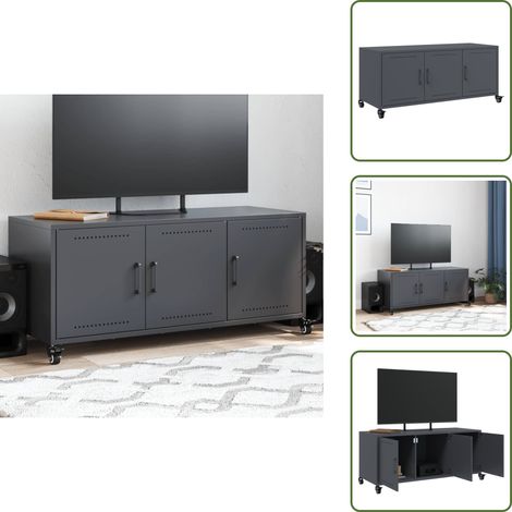 Meuble TV anthracite 100,5x39x43,5 cm acier - Meuble TV - Meubles TV - Support TV - Unité TV