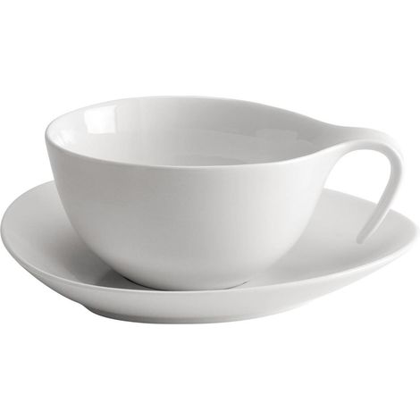 Tazzina da caffè espresso Time Duka da 60 ml in porcellana bianca con piattino (1/5)