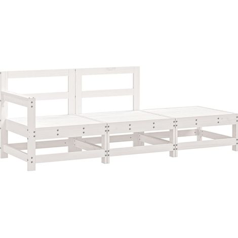 Maison Exclusive - Set Salotto da Giardino 3 pz Bianco in Legno Massello di Pino