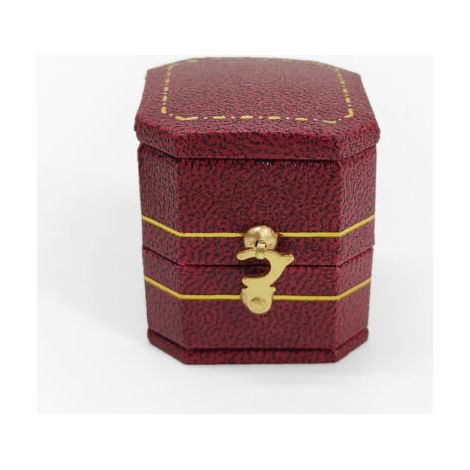 QORVA-Boîte à bagues vintage bijoux présentoir organisateur boîte sortie en cuir PU(rouge) (1/5)