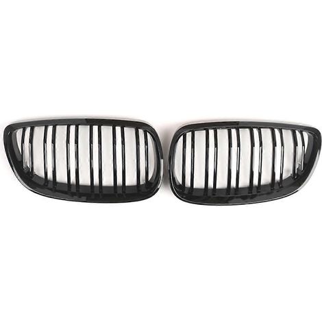 Calandre avant noire brillante à double rangée de lignes pour BMW Série 3 E92 E93 Coupé 2006-2010 (5 pouces) (1/5)