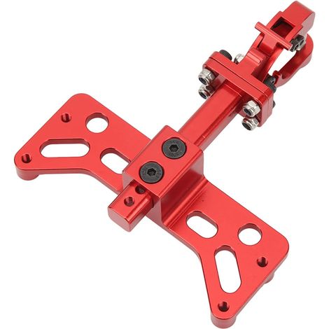 Crochet d'attelage de remorque RC en alliage d'aluminium réglable et léger pour SCX6 1/6 (rouge) (1/5)